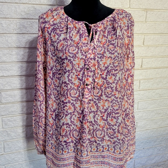 Lucky Brand sz Medium Peasant Tunic blouse - Picture 1 of 13